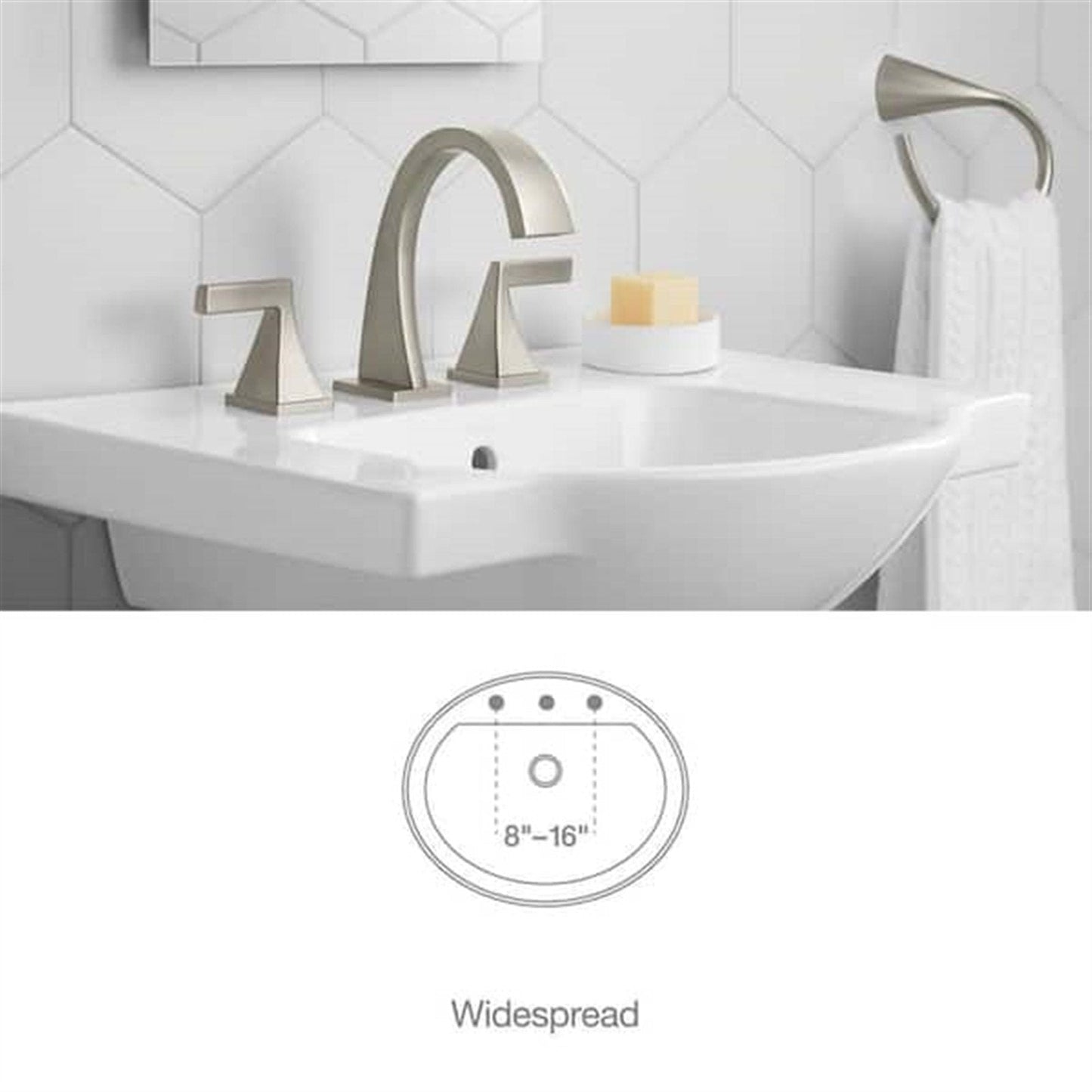 Kohler Katun 8 in. Widespread Bathroom Faucet Vibrant Brushed Nickel K-R78039-4D-BN